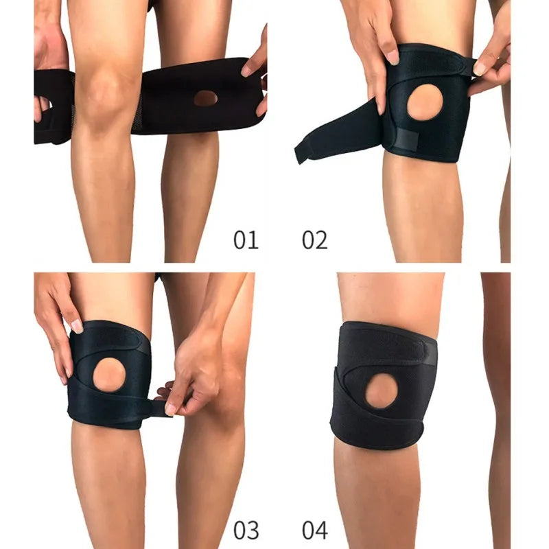 1pc Knee Support Pad Wrap Sleeve Nylon Neoprene Adjustable Breathable Anti Bump Outdoor Fitness Sportswear Leg Protector