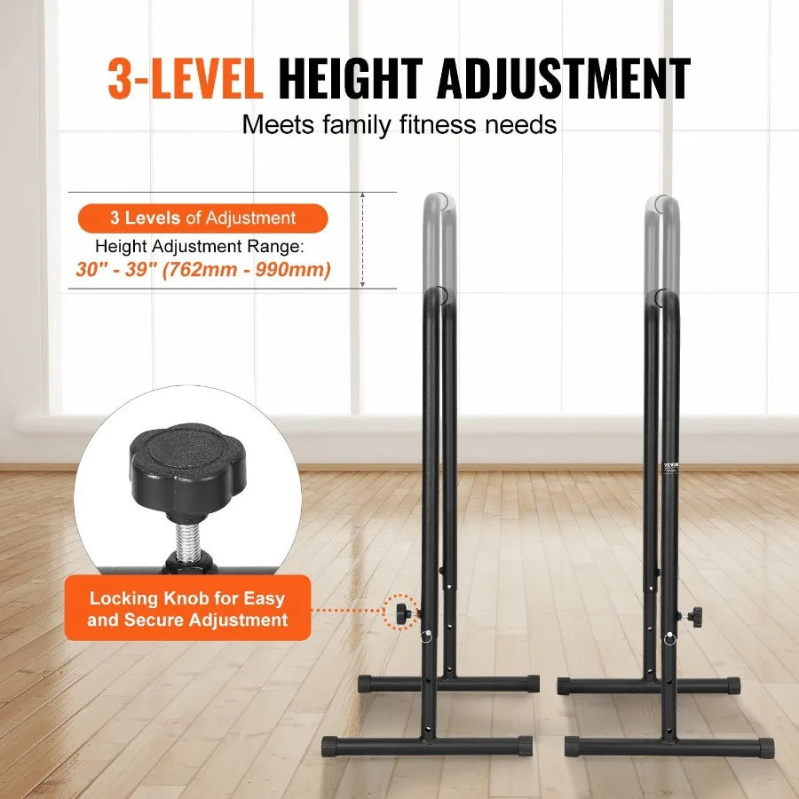 Dip Bars 440 lbs Capacity Heave Duty Dip Stand Station with Adjustable Height Fitness Workout Dip Bar Station Stabilizer Paral