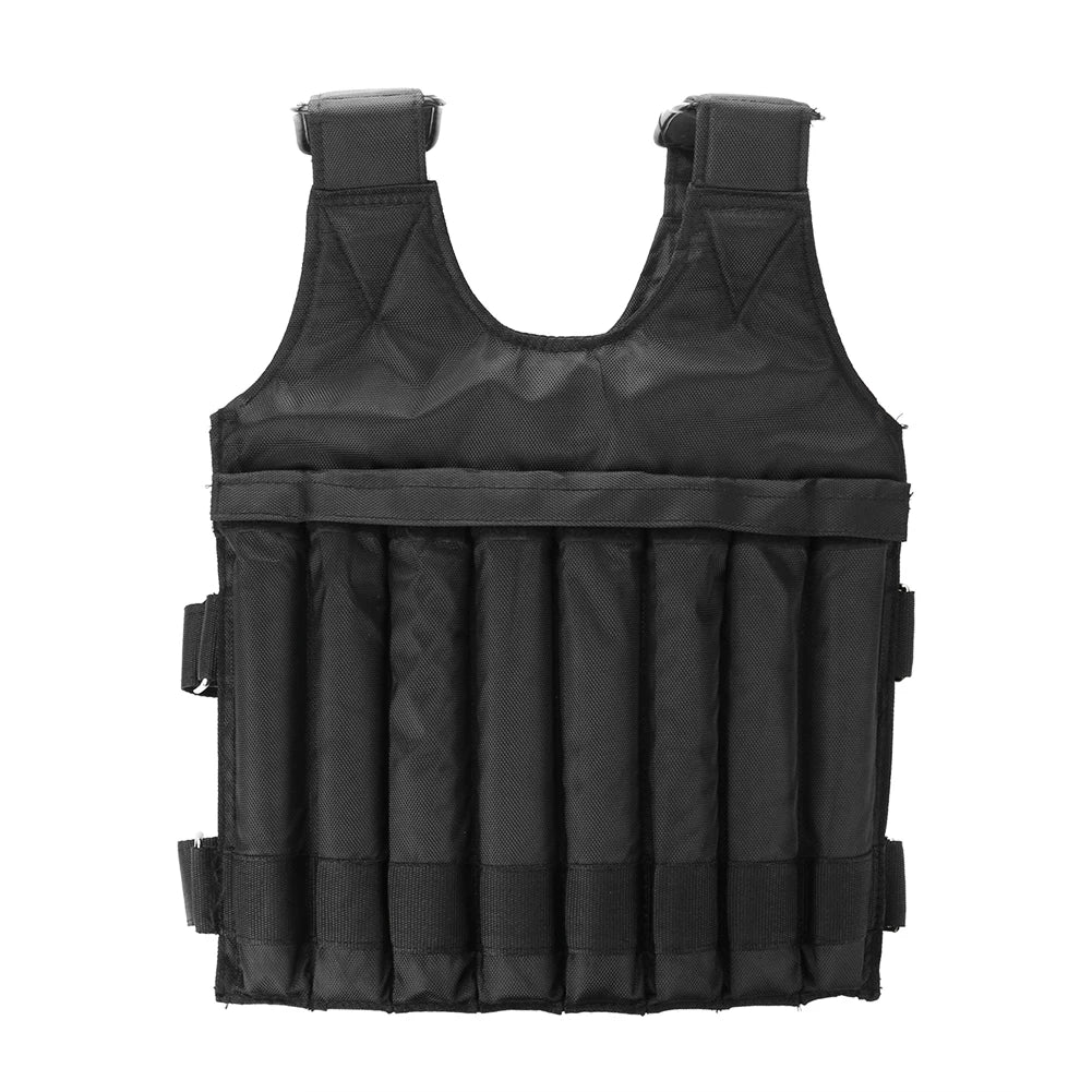 Durable Weighted Vest 20/50kg Adjustable Weight Training Suit Exercise Waistcoat Empty Bag Fitness Running Vest Jacket