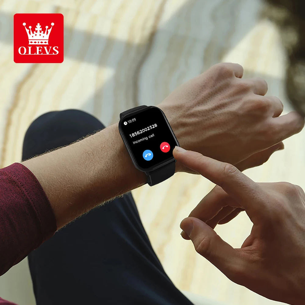 OLEVS 8206 Smart Watch Original Brand 2.01 Inch Full Touch Screen Sports Fitness Bluetooth  Smartwatch Compatible Android iOS