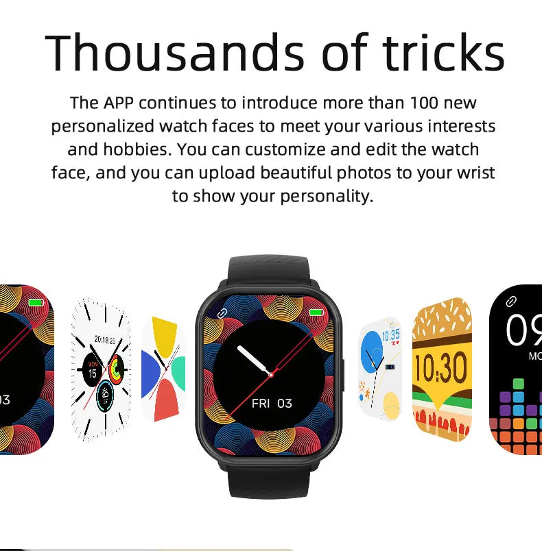 OLEVS 8206 Smart Watch Original Brand 2.01 Inch Full Touch Screen Sports Fitness Bluetooth  Smartwatch Compatible Android iOS