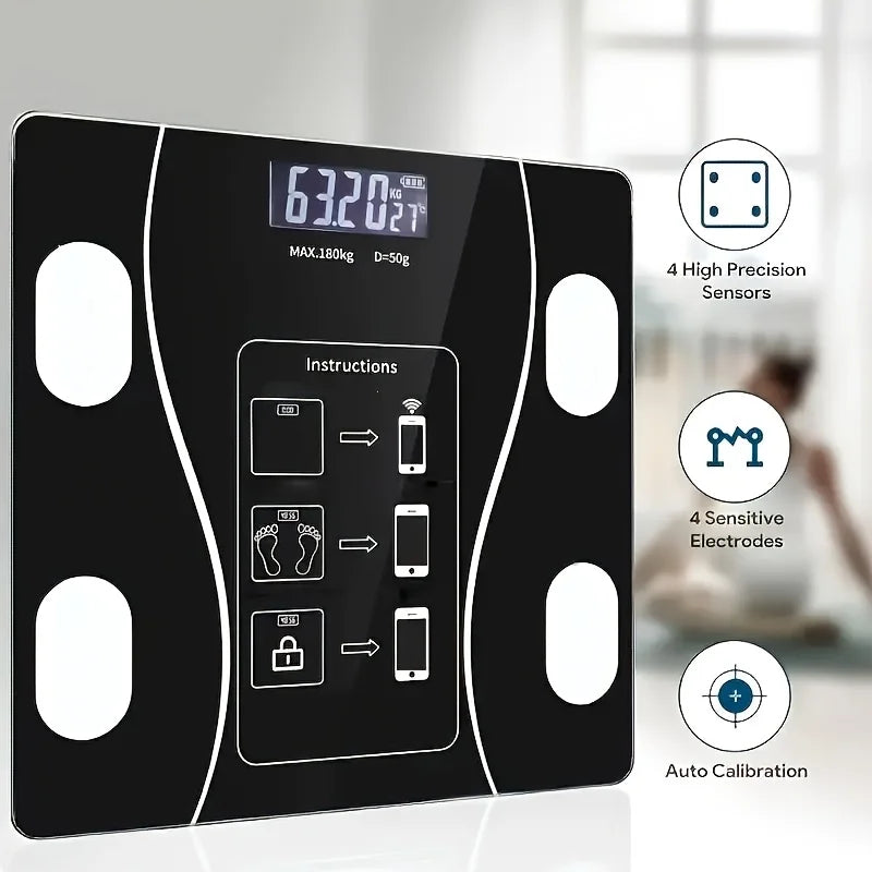Intelligent Digital Body Scale With Backlit LED Display Screen,Weighing Up To 400 Pounds,Ideal for Weight Management & Fitness