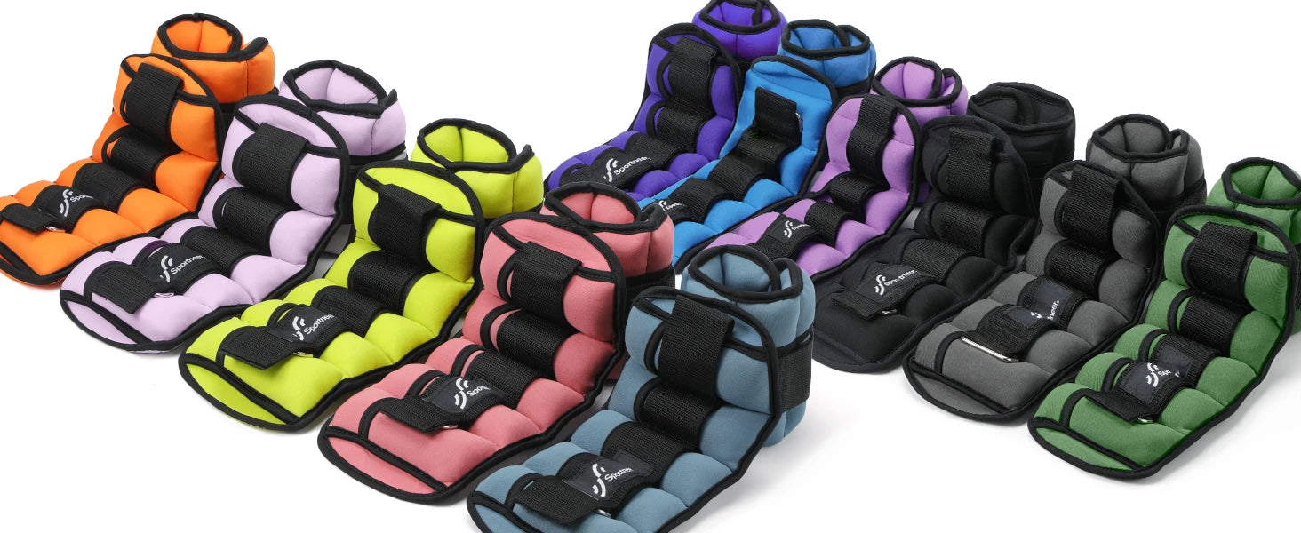 Sportneer Adjustable Ankle Weights 1Pair 10lb Leg Weight Straps for Women Men Weighted Ankle Weights Set for Gym Fitness Workout