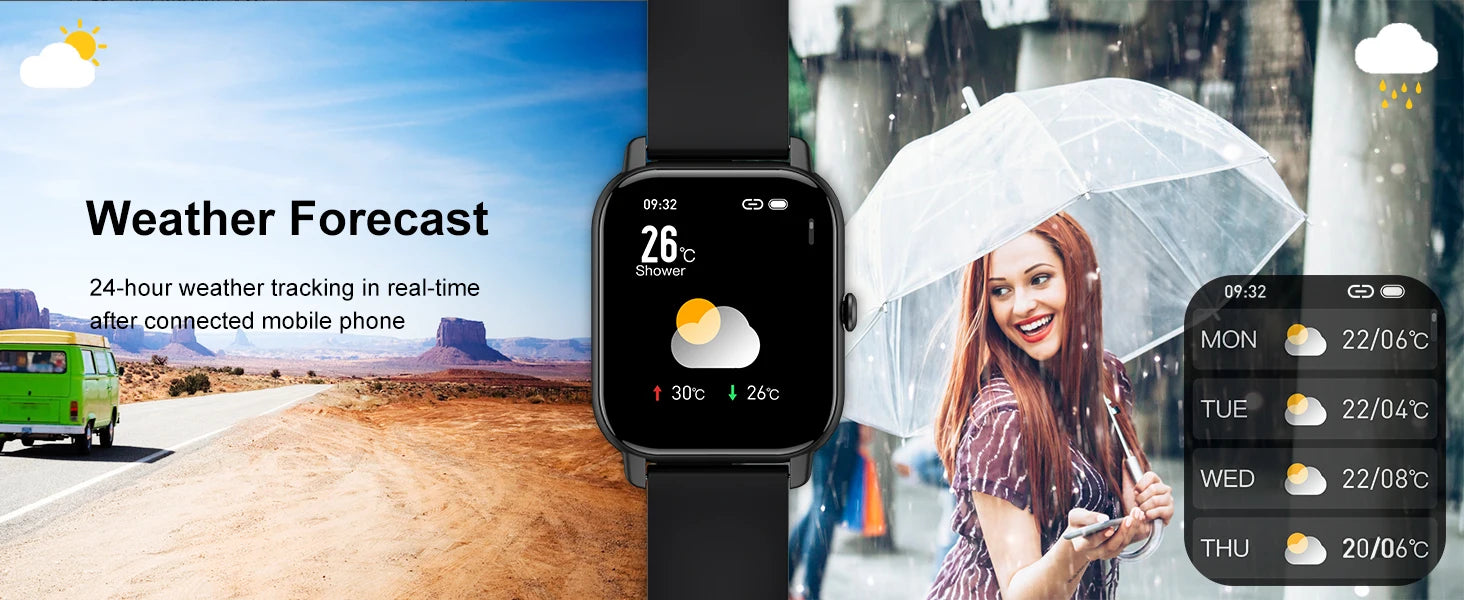 Jxrev Smart Watch, 1.85" Sports Watch for IP68 Waterproof, 110+ Sport Modes, Fitness Activity Tracker, Ultra Thin Watch.