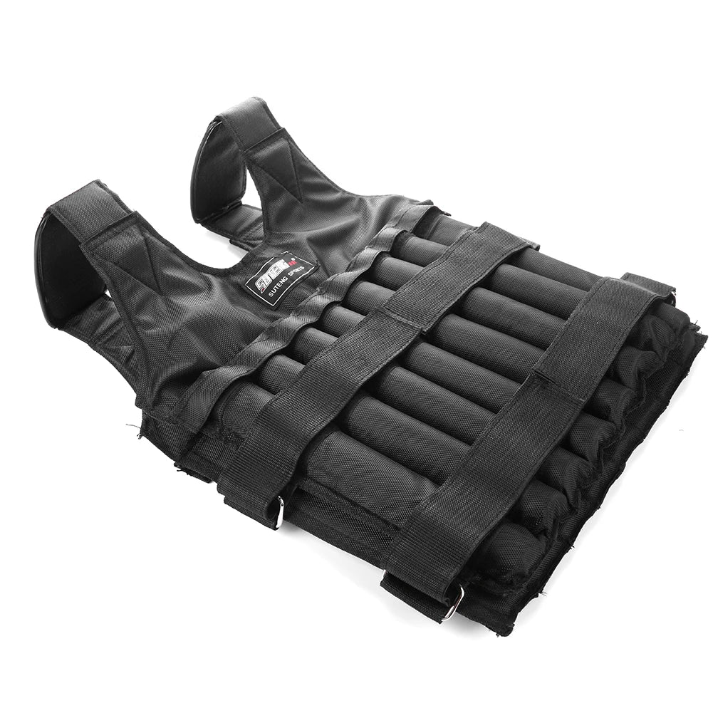 Durable Weighted Vest 20/50kg Adjustable Weight Training Suit Exercise Waistcoat Empty Bag Fitness Running Vest Jacket