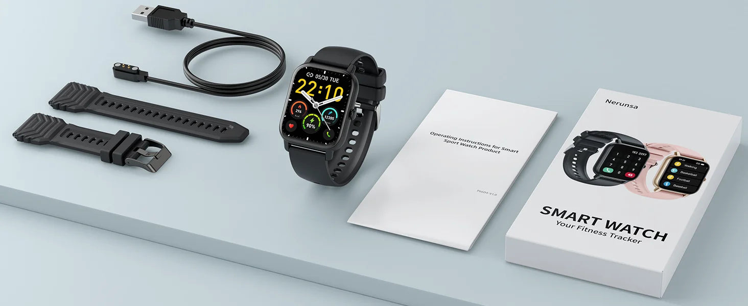 Jxrev Smart Watch, 1.85" Sports Watch for IP68 Waterproof, 110+ Sport Modes, Fitness Activity Tracker, Ultra Thin Watch.