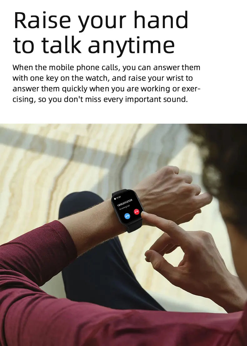 OLEVS 8206 Smart Watch Original Brand 2.01 Inch Full Touch Screen Sports Fitness Bluetooth  Smartwatch Compatible Android iOS