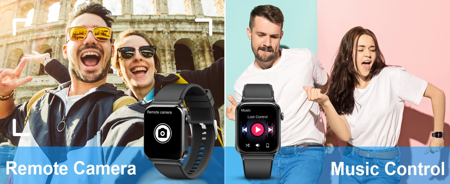 Jxrev 1.85" Ultra Thin Smartwatch (Answer/Make Call), IP68 Waterproof Fitness Tracker, 100+Sport Modes, Heart Rate/Sleep Monito.