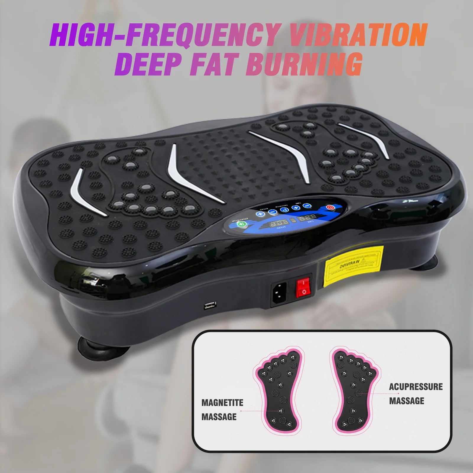 Vibration Plate Exercise Machine Fat-Burning Full Body Workout Power Vibration n Resistance Bands Fitness Equipmen Weight Loss