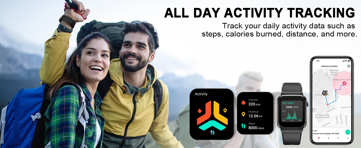 Jxrev 1.85" Ultra Thin Smartwatch (Answer/Make Call), IP68 Waterproof Fitness Tracker, 100+Sport Modes, Heart Rate/Sleep Monito.