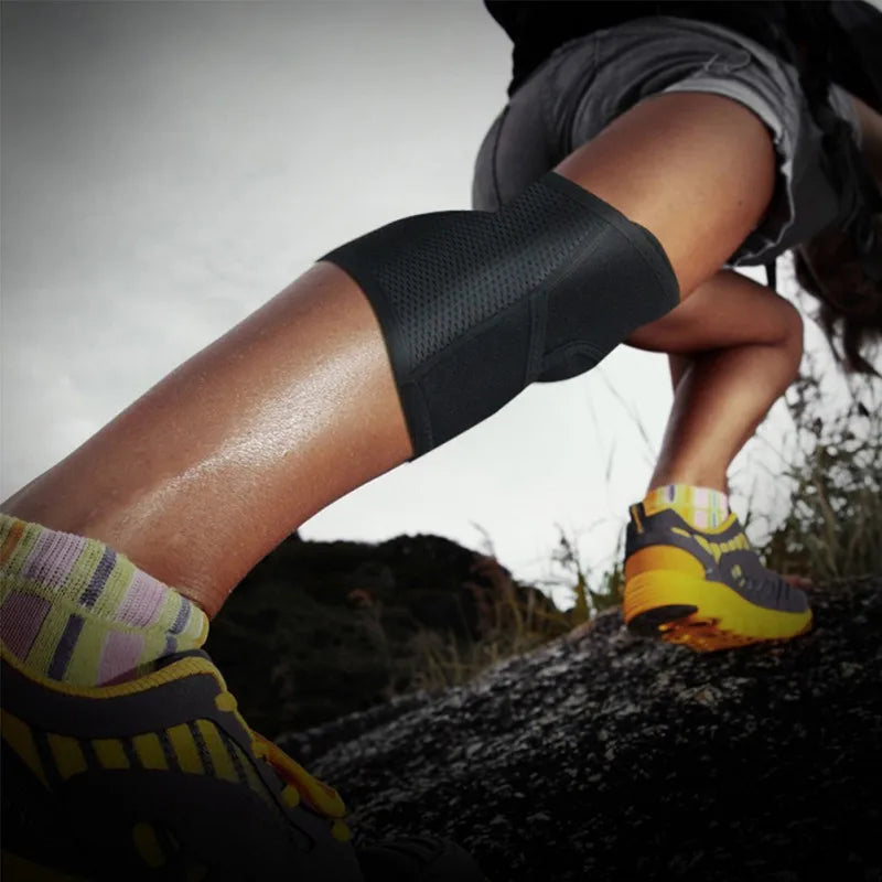 1pc Knee Support Pad Wrap Sleeve Nylon Neoprene Adjustable Breathable Anti Bump Outdoor Fitness Sportswear Leg Protector