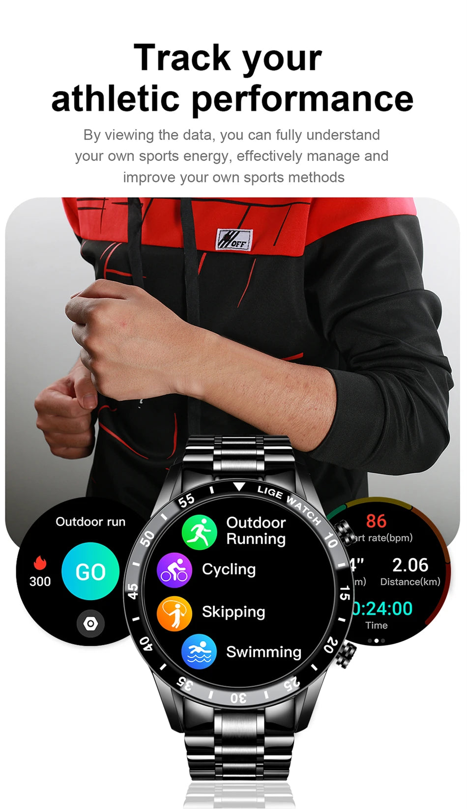LIGE Steel Smartwatch