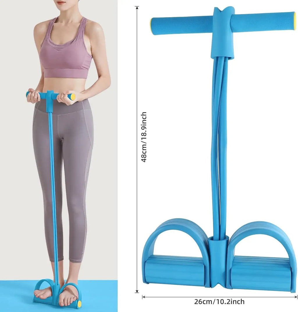 4-Level Resistance Band Tensioner with Non-Slip Handles - Home Fitness Equipment for Abdominal Muscle Training Yoga Abdominal