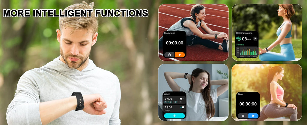 Jxrev 1.85" Ultra Thin Smartwatch (Answer/Make Call), IP68 Waterproof Fitness Tracker, 100+Sport Modes, Heart Rate/Sleep Monito.