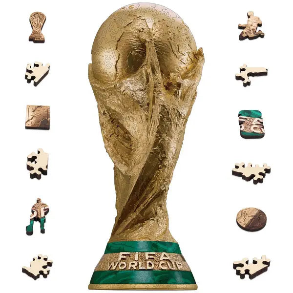 Golden Football Cup Wooden Jigsaw Puzzle 2026 FIFA World Cup Souvenir High Quality Puzzle Game Gift for Soccer Fans Adults Kids