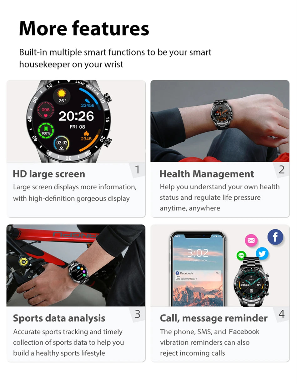 LIGE Steel Smartwatch