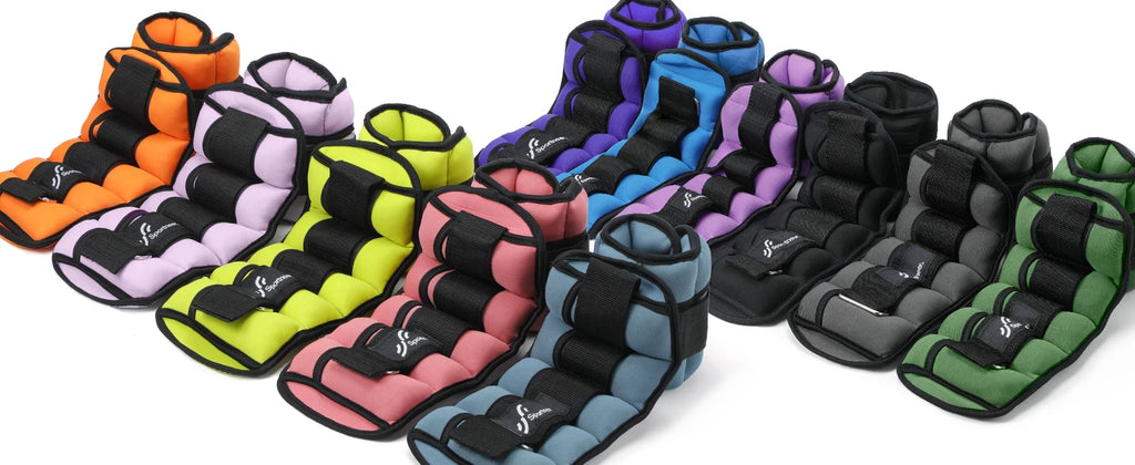 Sportneer Adjustable Ankle Weights 1Pair 10lb Leg Weight Straps for Women Men Weighted Ankle Weights Set for Gym Fitness Workout