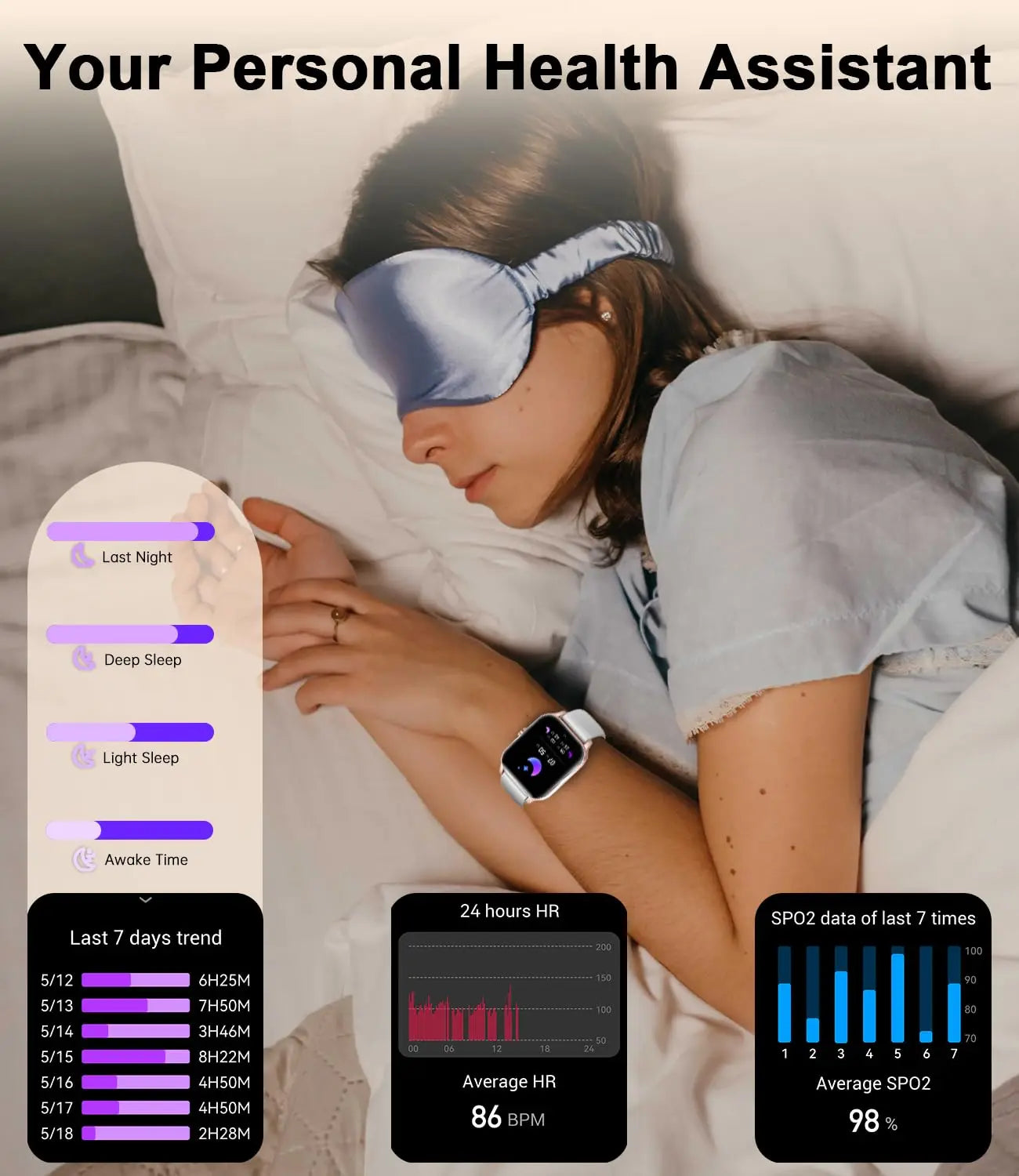 Black Fitness Smartwatch 1.85-inch