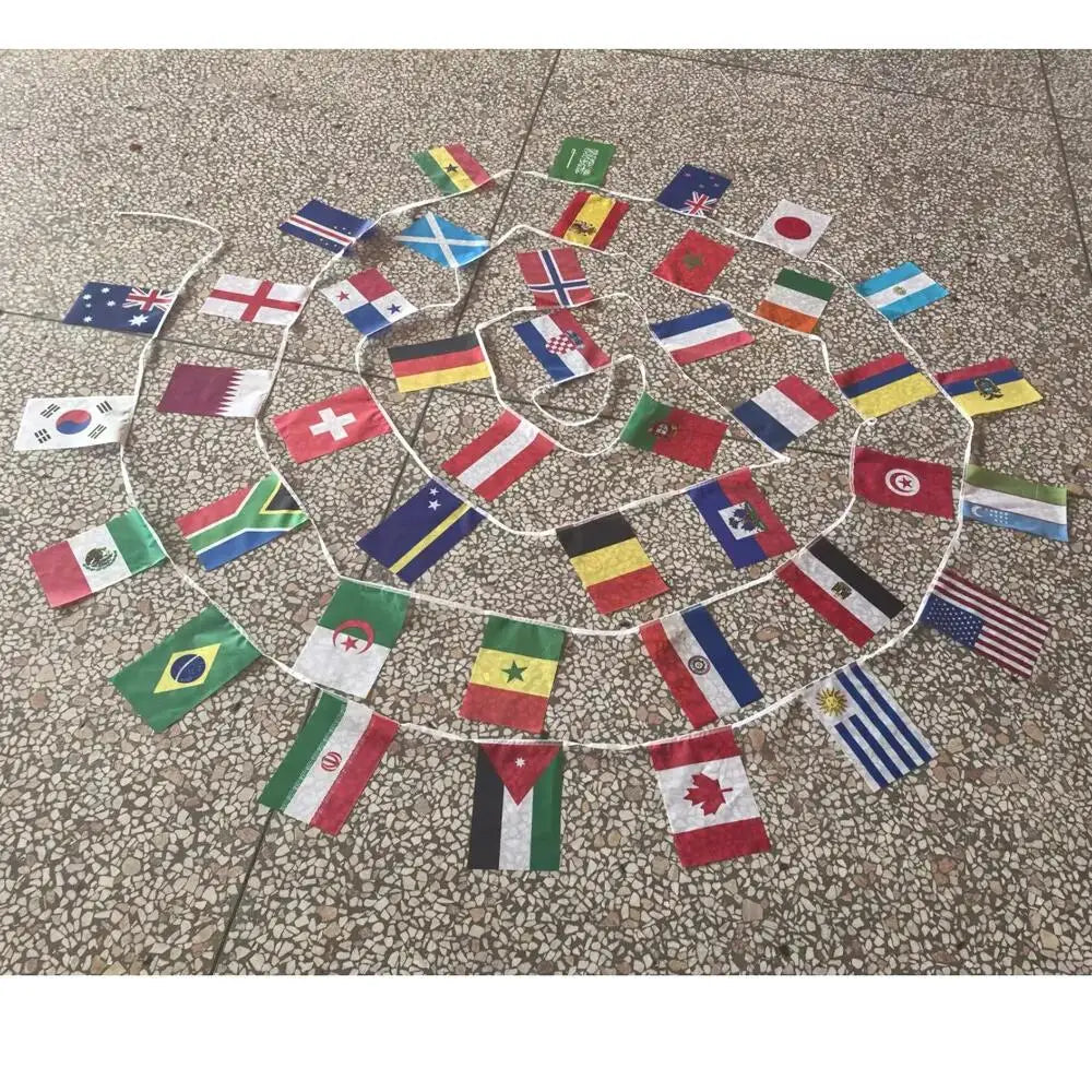 World Cup Flag Set – Handheld & Hanging Decor