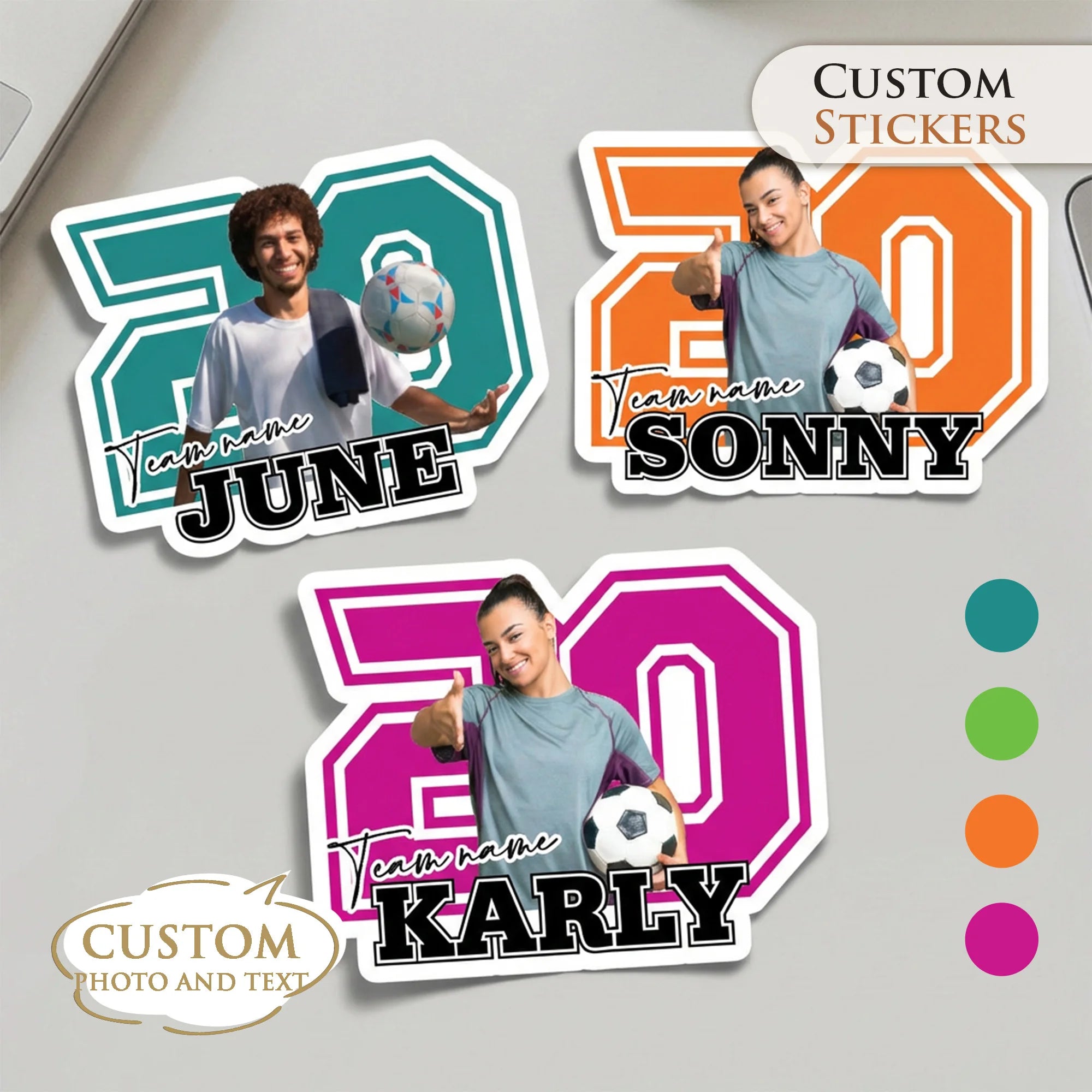 Custom Soccer Stickers (Waterproof Vinyl)
