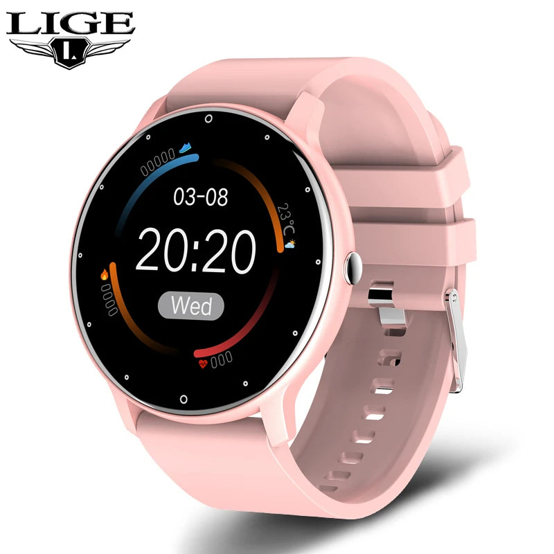 LIGE Smart Watch Men Women Full Touch Screen Sport Fitness Watch Man IP67 Waterproof Bluetooth Call For Android IOS Smartwatches