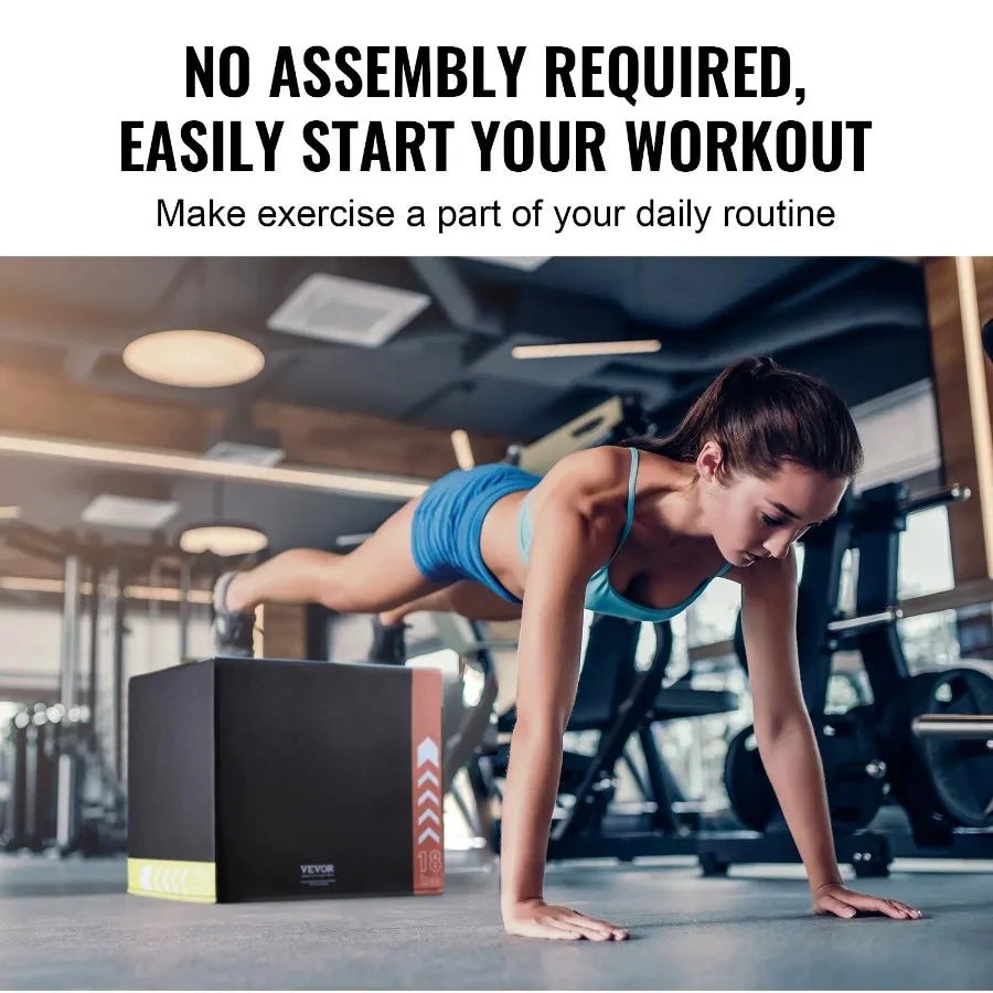 3 in 1 Plyometric Jump Box 20 18 16 Inch Cn Plyo Box Platform and Jumping Agility Box Anti-Slip Fitness Exercise Step Up Box f
