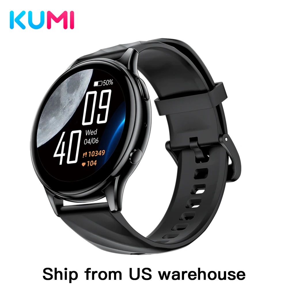 KUMI GW5 Smart Watch 1.39" HD Display Fitness Tracker IP68 Waterproof Heart Rate SpO2 Monitor 100+ Sports Modes