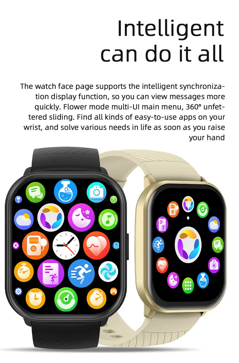 OLEVS 8206 Smart Watch Original Brand 2.01 Inch Full Touch Screen Sports Fitness Bluetooth  Smartwatch Compatible Android iOS