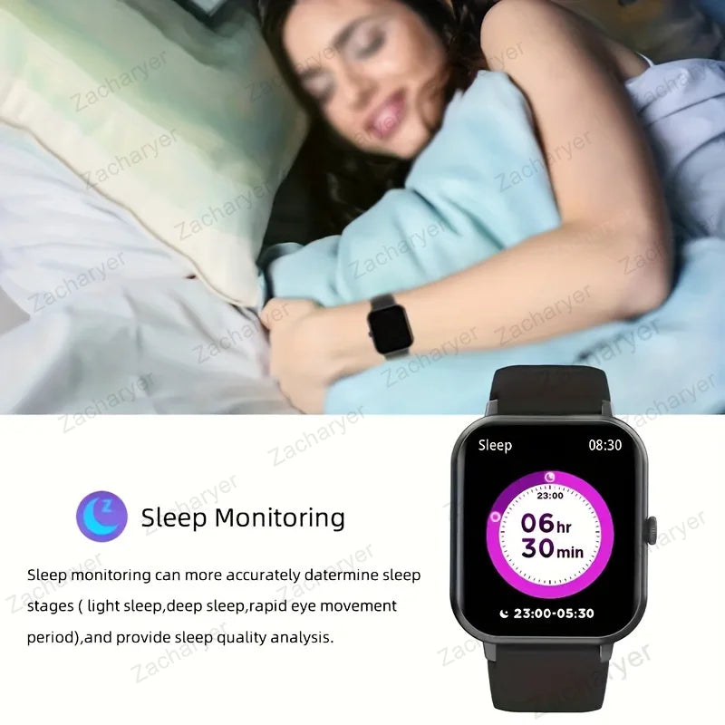 Fitness tracking, sleep monitoring time smart watch, with wireless call function, compatible with Android and iPhone,