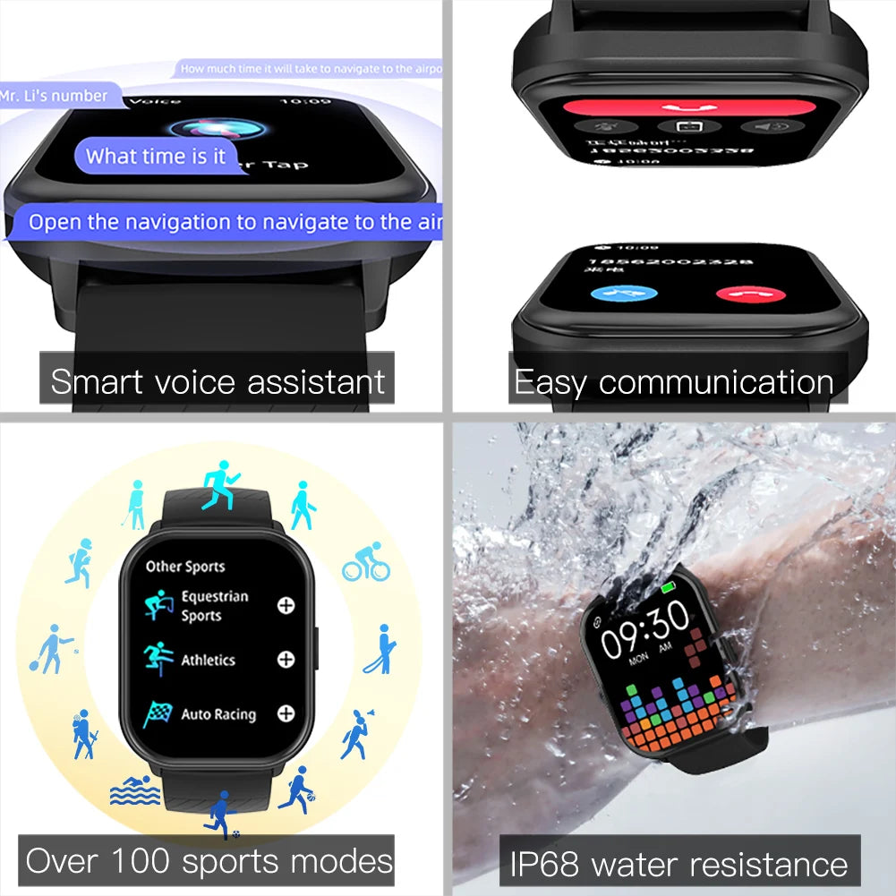 OLEVS 8206 Smart Watch Original Brand 2.01 Inch Full Touch Screen Sports Fitness Bluetooth  Smartwatch Compatible Android iOS