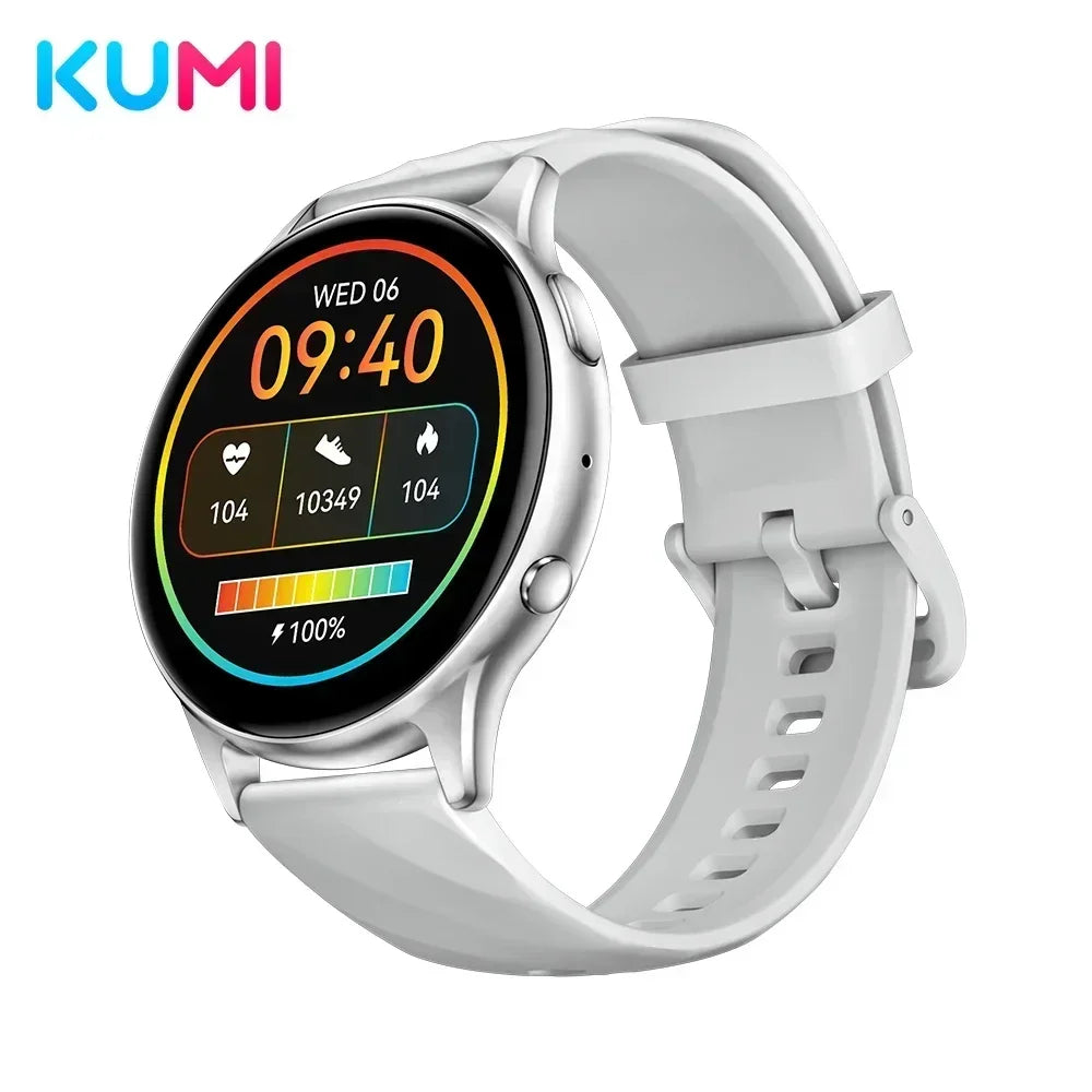 KUMI GW5 Smart Watch 1.39" HD Display Fitness Tracker IP68 Waterproof Heart Rate SpO2 Monitor 100+ Sports Modes