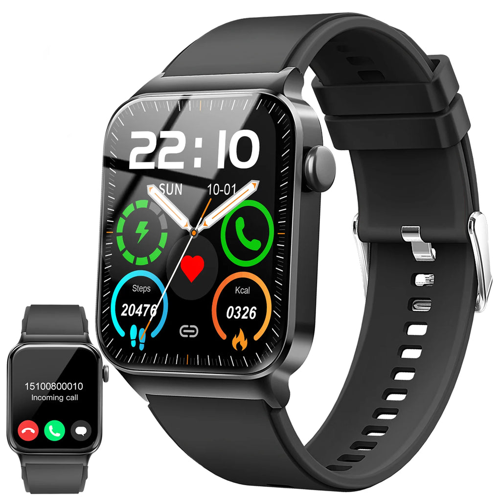 Jxrev 1.85" Ultra Thin Smartwatch (Answer/Make Call), IP68 Waterproof Fitness Tracker, 100+Sport Modes, Heart Rate/Sleep Monito.