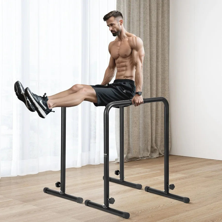 Dip Bars 440 lbs Capacity Heave Duty Dip Stand Station with Adjustable Height Fitness Workout Dip Bar Station Stabilizer Paral