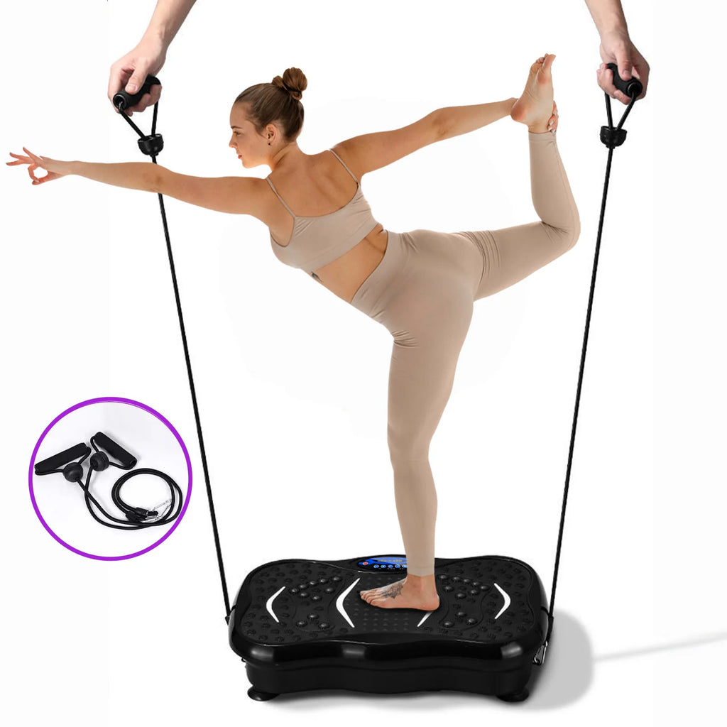 Vibration Plate Exercise Machine Fat-Burning Full Body Workout Power Vibration n Resistance Bands Fitness Equipmen Weight Loss