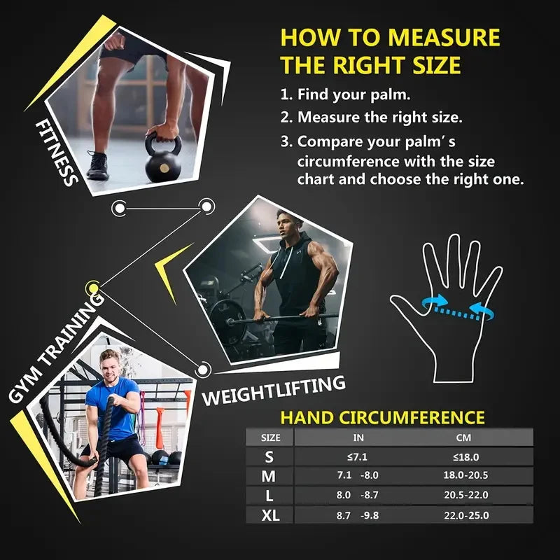 Fitness Weight Lifting Gloves with Wrist Support Breathable Anti-Slip Grip Adjustable Hook Loop Closure Durable Neoprene