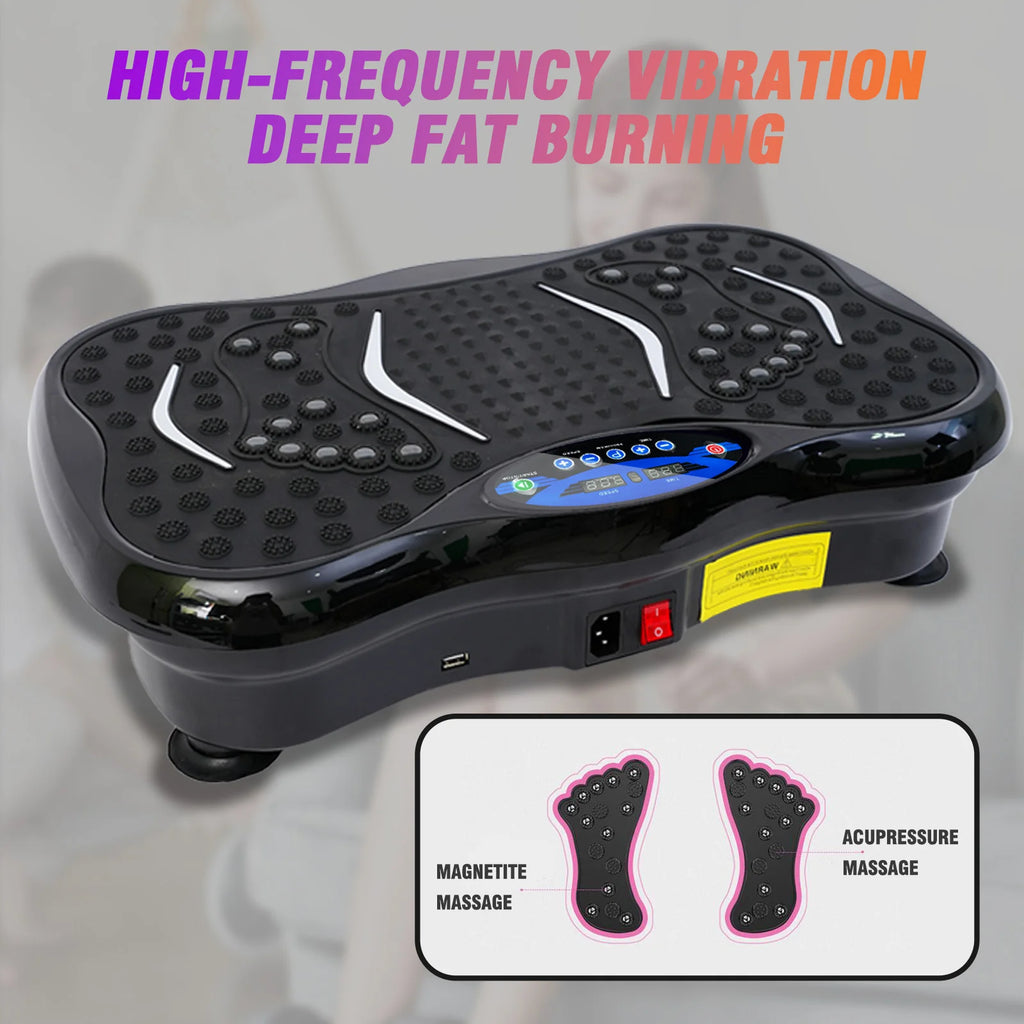 Vibration Plate Exercise Machine Fat-Burning Full Body Workout Power Vibration n Resistance Bands Fitness Equipmen Weight Loss