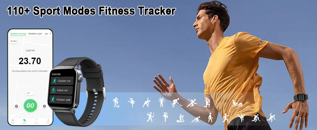 Jxrev 1.85" Ultra Thin Smartwatch (Answer/Make Call), IP68 Waterproof Fitness Tracker, 100+Sport Modes, Heart Rate/Sleep Monito.